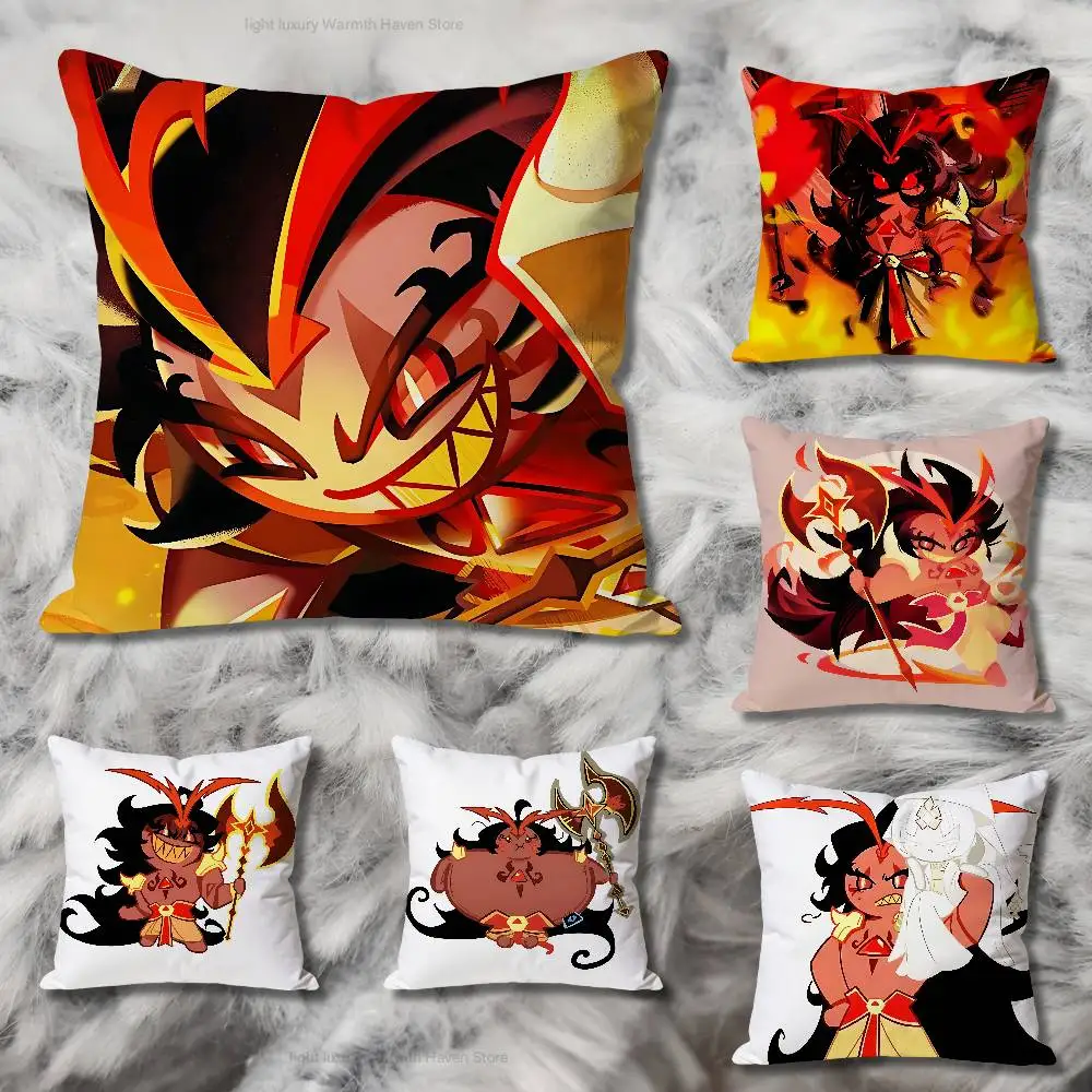 

R-Run Kingdom Burning Spice C-Cookie Pillow Cases for Bedroom Living Room Sofa Home Decor Polyester Cushion Cover with Zipper