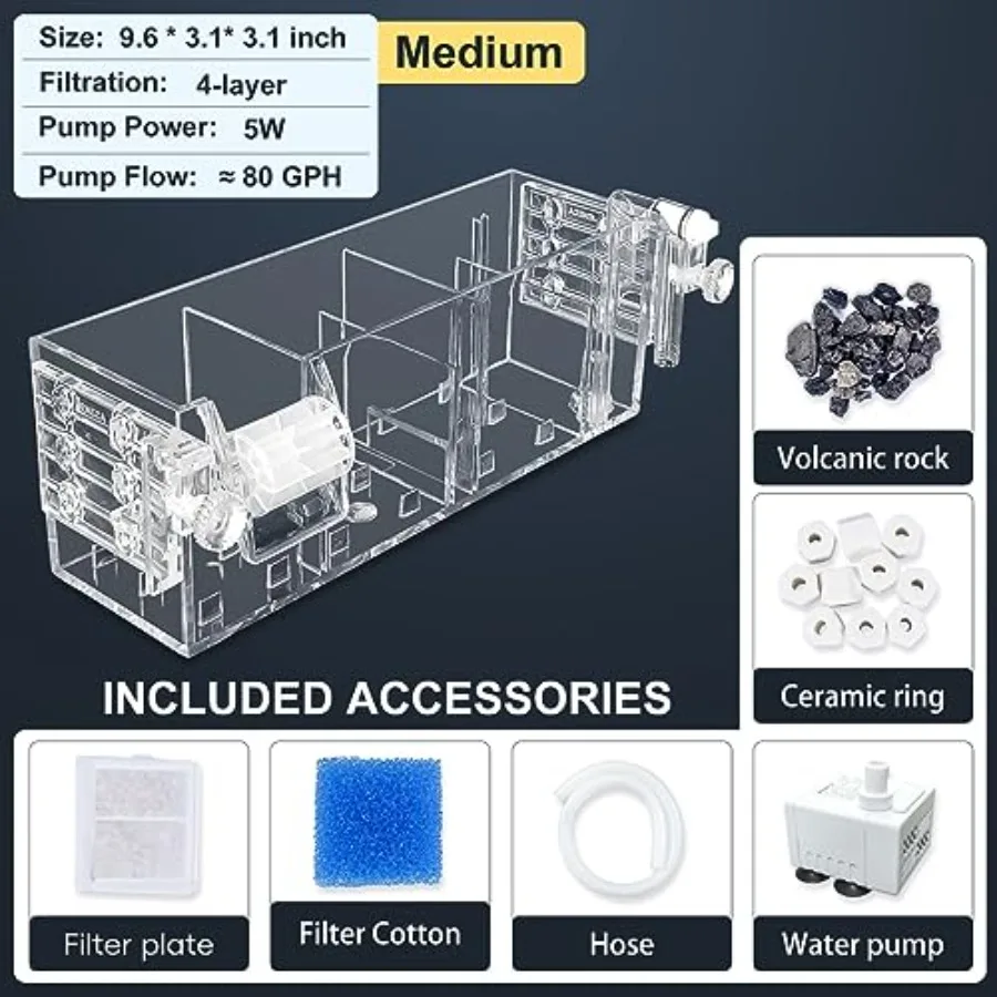 Multi-Layer Aquarium Filter with Water Wheel 2