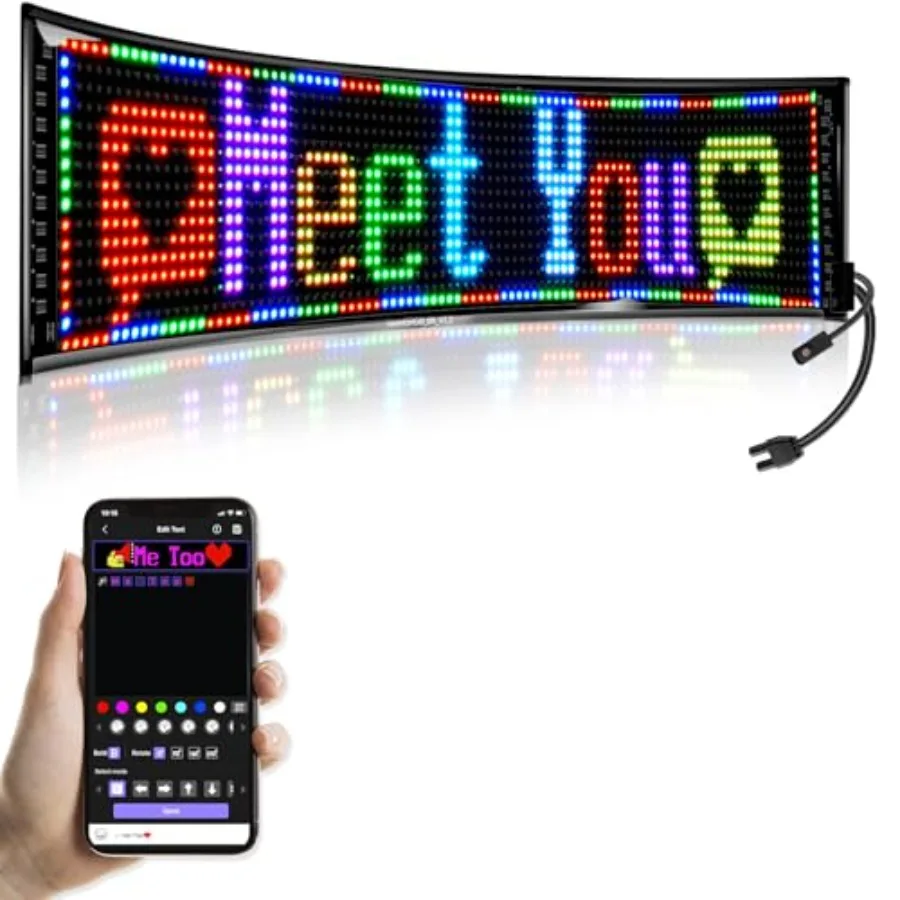 

【New model】Programmable LED Signs Business Scrolling LED Sign for Indoor Flexible LED Advertising Sign Bluetooth APP Custom Edi
