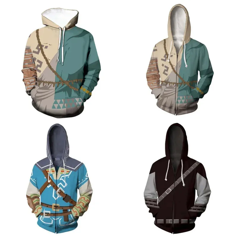 

2025 New Link Hoodie Men Costume Game The Legend Cosplay of Zeldaing Tears Kingdom Halloween Carnival Party Cloth f★ ❤ ☆
