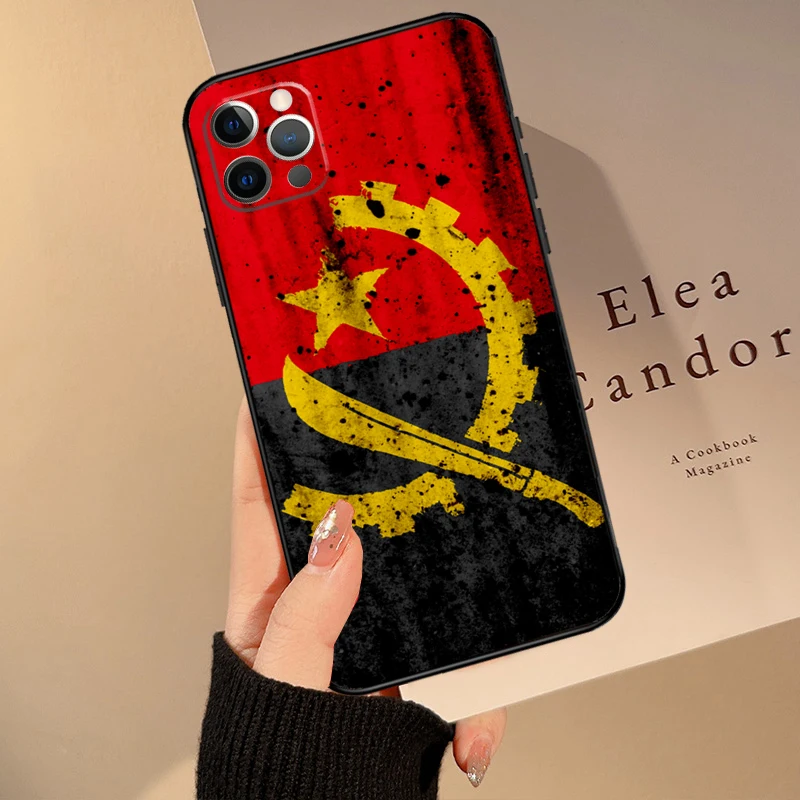 Angola flag Funda For iPhone 15 14 13 12 11 16 Pro Max Mini 14 Plus XS Max X XR Phone Case