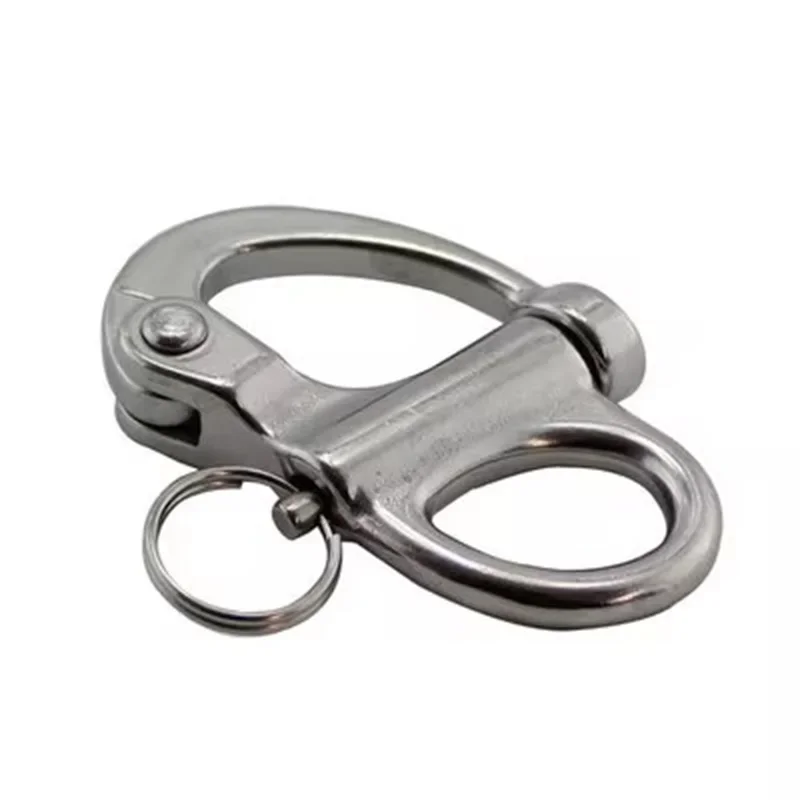 

316Stainless Steel 50 Fixed Snap Anchor Shackle Rigging Silver Fixed Eye Bail with Eye Ring for Sailboat
