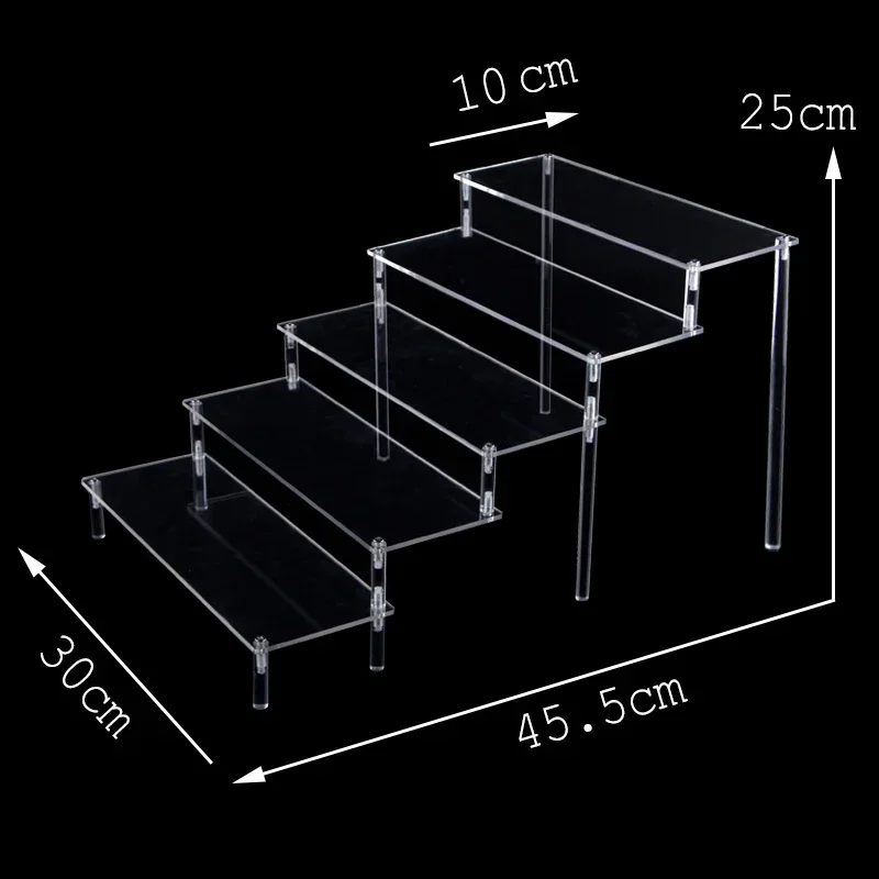 NONE Acryl Display Stand Transparent Leiter Regal Puppe Ton Figur Animation Auto Modell Blind Box Parfüm Lagerung Modell Stehen 6