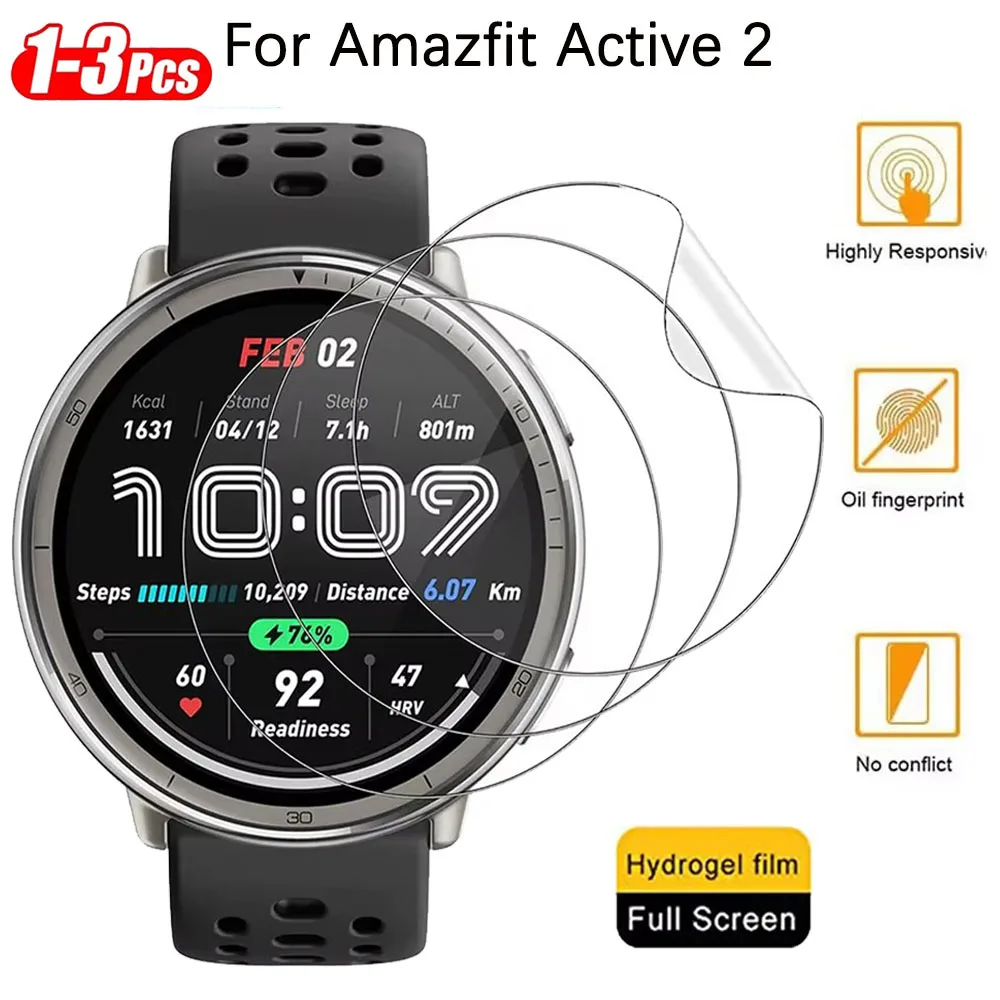 1-3PCS Ultra-thin Transparent Hydrogel Film For Amazfit Active 2 Replace Protective Films Cover For Amazfit Active 2 Accessory