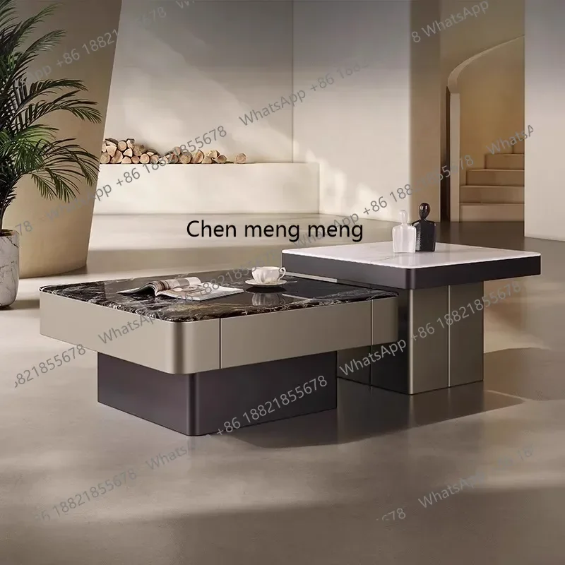luxury microcrystalline stone coffee table Italian minimalist small apartment living room household luxury stone coffee table520