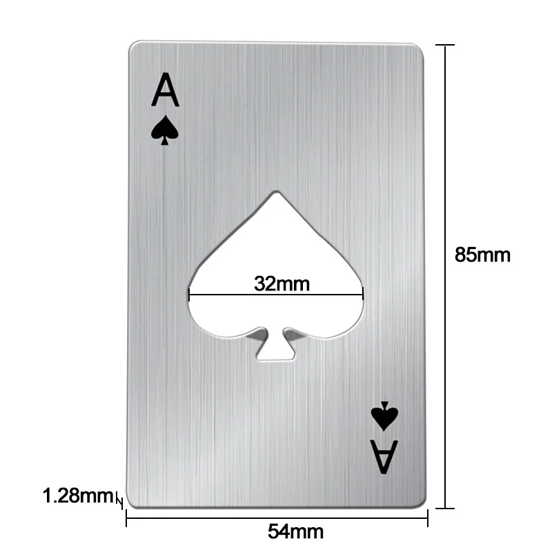 Spade A Credit Card Bottle Opener Creative Playing Card Beer Driver Stainless Steel Home Tools