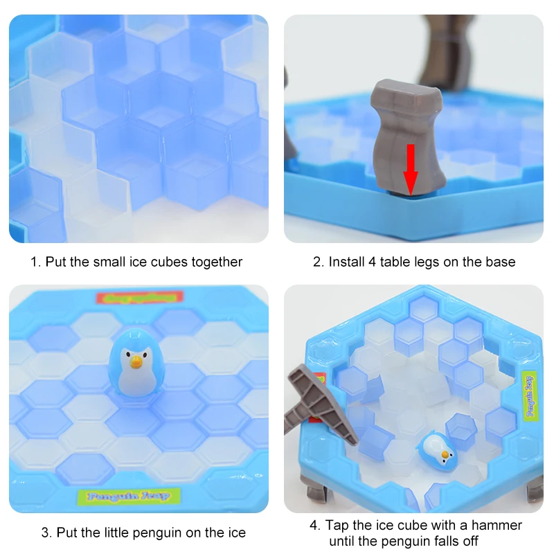 Save Penguin On Ice Game.Mini Size Penguin Trap Break Ice Activate Family Party Ice Breaking Kids Puzzle Table Knock Block