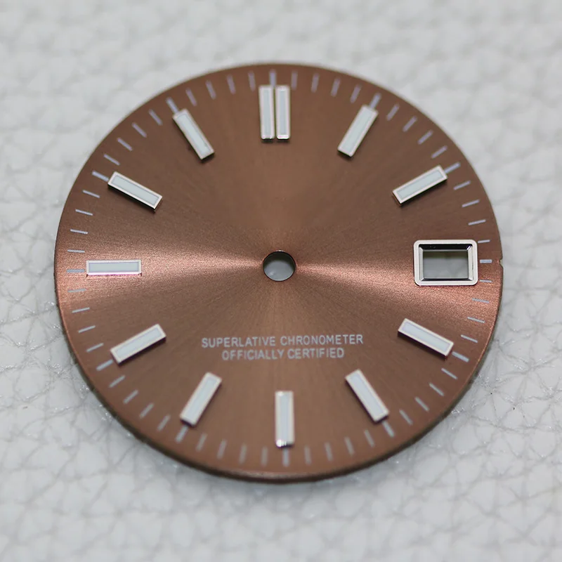28.5mm Cadran Sunburst Yellow Date Just Dial NH35 S Logo Dress Watch Face DIY Mod Repair Parts