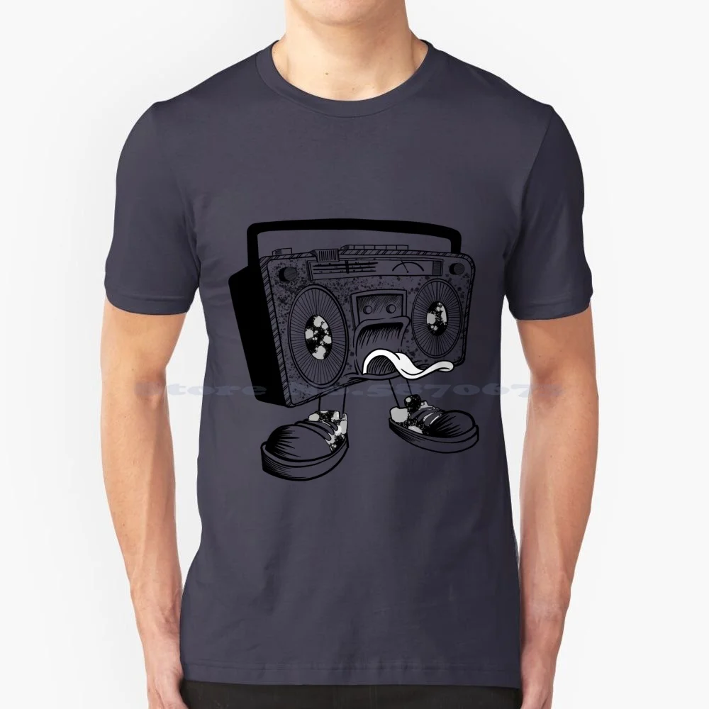 Talking Radio Head T Shirt 100% Cotton Tee Radiohead Radio Head Box Music Radio Drawing Radio Doodle Hand Draw Hydro Radio