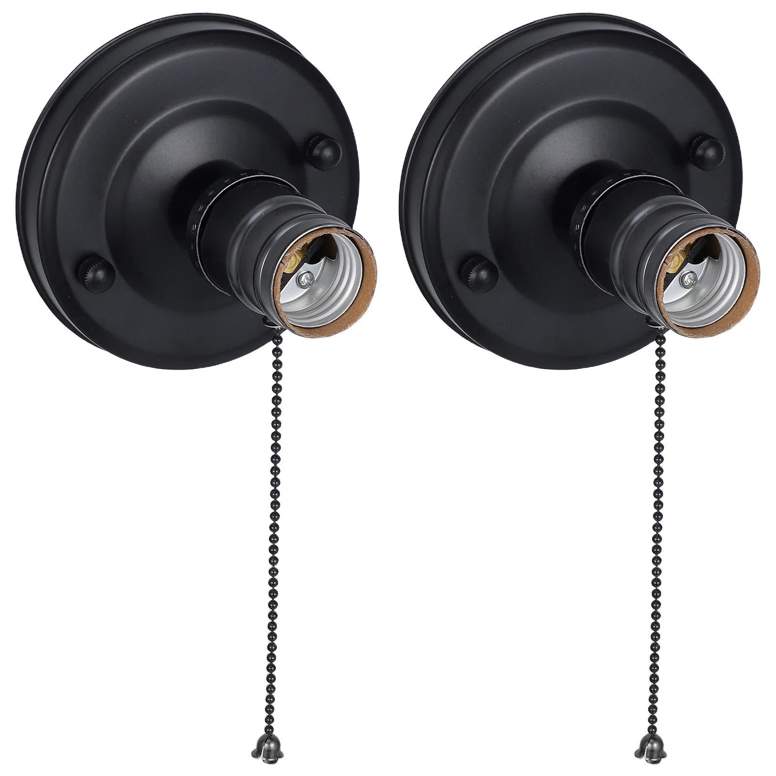 

2 шт., винтажный настенный светильник, цоколь E27, винтовой держатель лампы, тянущая цепочка, цоколь, сделай сам, потолочный светильник, аксессуары в стиле ретро