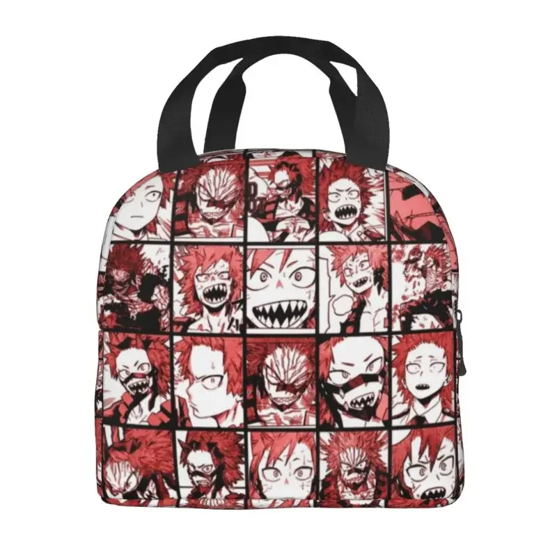 BNHA Kirishima Thermal Insulated Lunch Bags Women My Hero Academia Resuable Lunch Container for School Office Outdoor Food Box