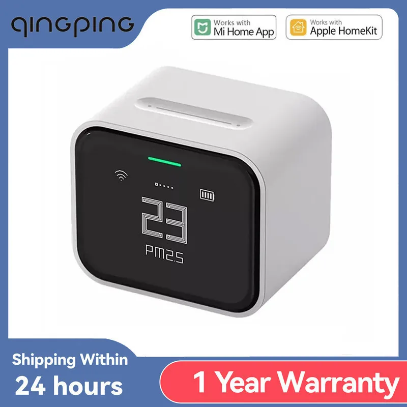 

In Stock Qingping Air Detector Lite CO2 PM2.5 PM10 Temperature Humidity Monitor Touch Screen Work With Mihome APP Apple HomeKit