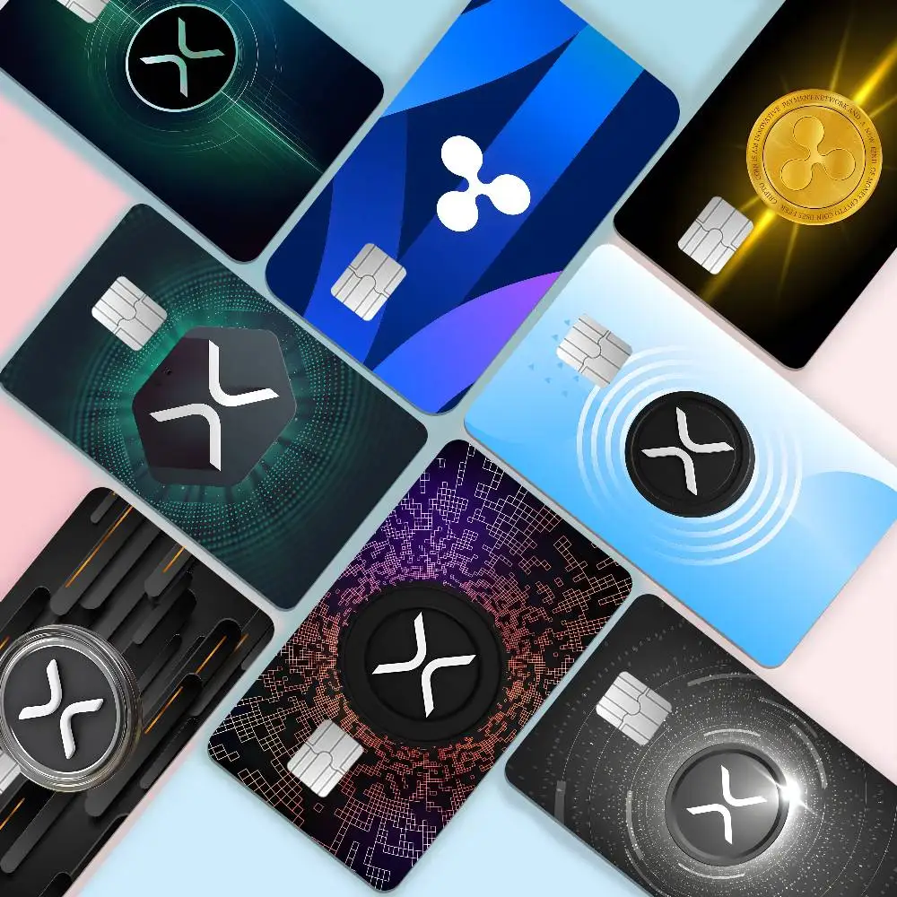 Xrp Ripple Crypto Anmie 2024 Anime Cartoon Skin Stickers Film Tape Case for Big Credit Debit Card Front Side