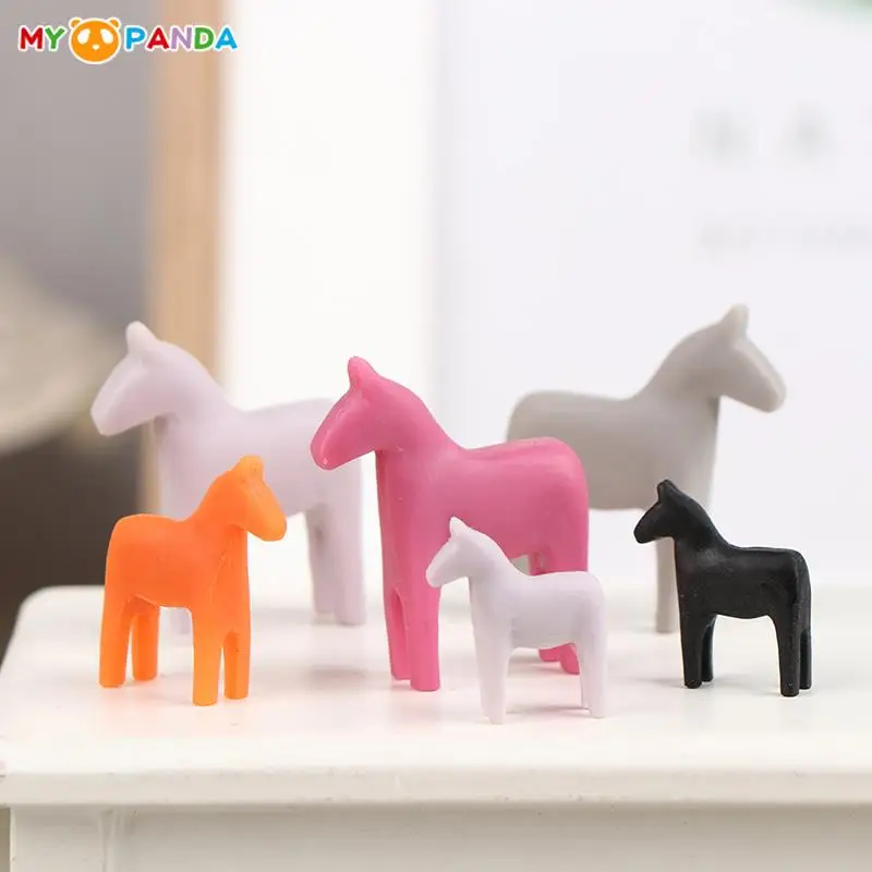 1set 1:6/1:12 Dollhouse Miniature Simulated Nordic Pony Model Dolls House Life Scene Decoration Accessories Toy Gift