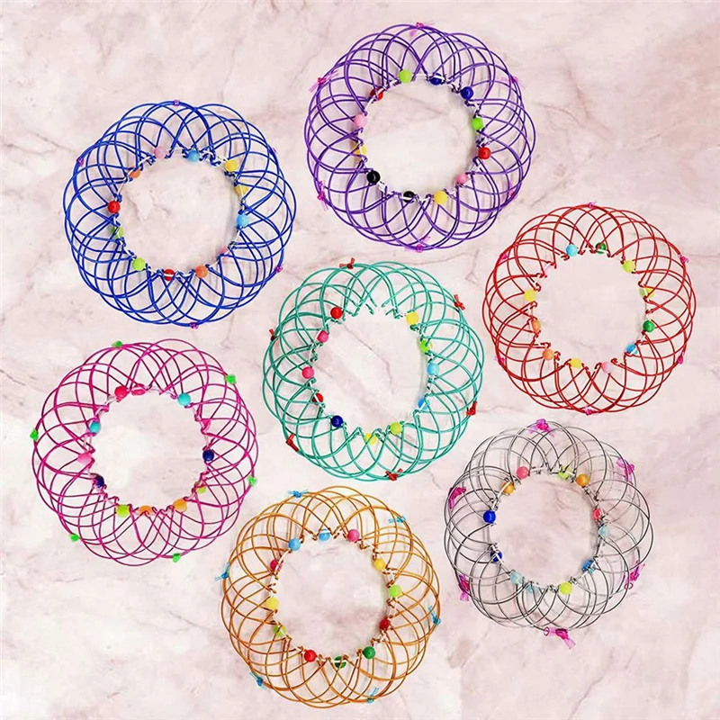 WOTT-21PCS Cesto di fiori mandala magico Passanti magici Filo Fidget Cestino flessibile Morbido magico per adulti Bambini