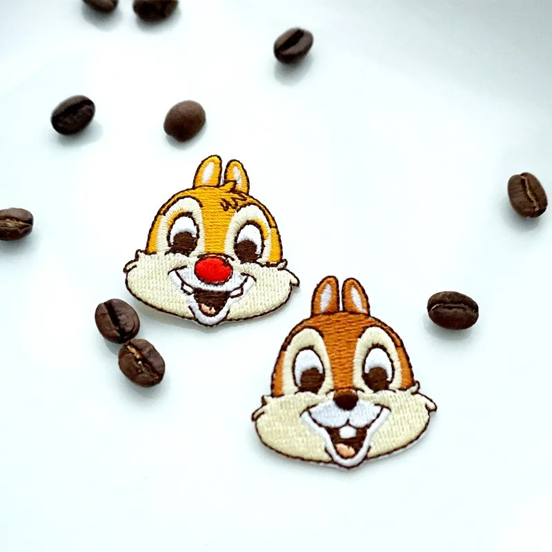 Cartoon 3M Adhesive Self Adhesive Patches Chip \'n\' Dale Disney Characters  Embroidery Patches Sew On Coat