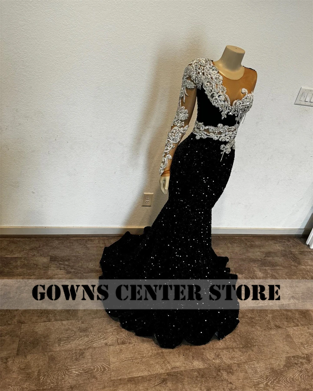 Newfangled Black Sequin Aso Ebi Prom Dresses Luxury 2025 Beaded Rhinestones Tassels Evening Gown One Shoulder Mermaid Customized