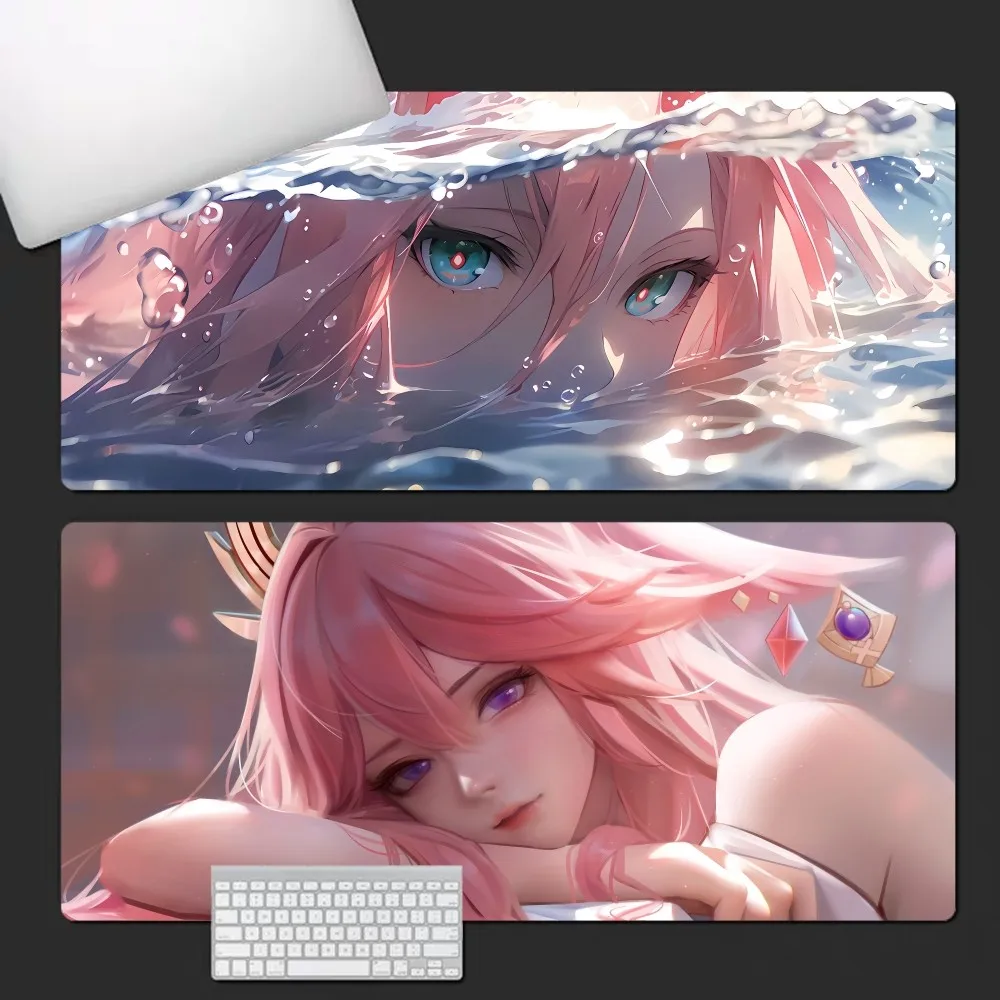 

Yae Miko Genshin Impact Mousepad INS Tide Large Cartoon Anime Gaming Mouse Pad Keyboard Mouse Mats Desk Mat Accessories