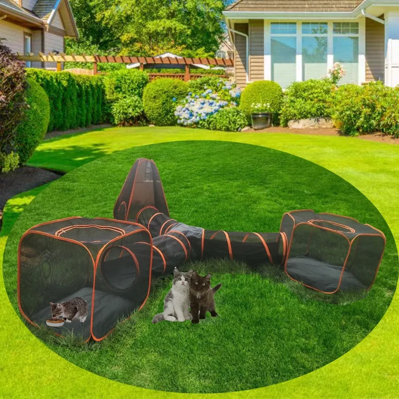

4 In 1 Pop Up Open Pet Cat Enclosure Pet Fence Breathable Mesh Oxford Playpen Kitten Big Playground For Cat Kittens Pet Playpen