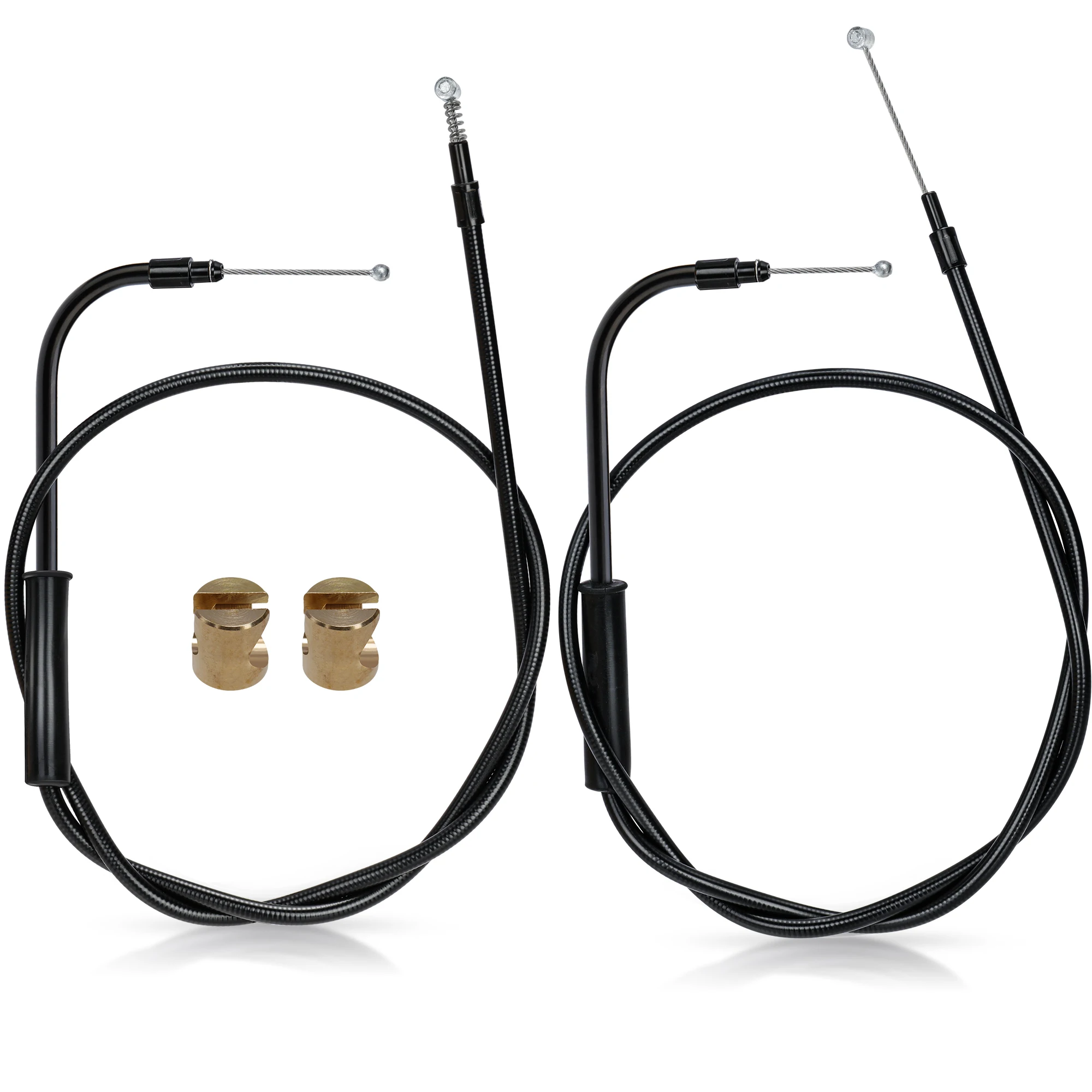 97CM Stainless Steel Braided Throttle Idle Cable Set for  2007–2010 Softail Custom Night Train Deuce FXSTB FXSTC FXSTD