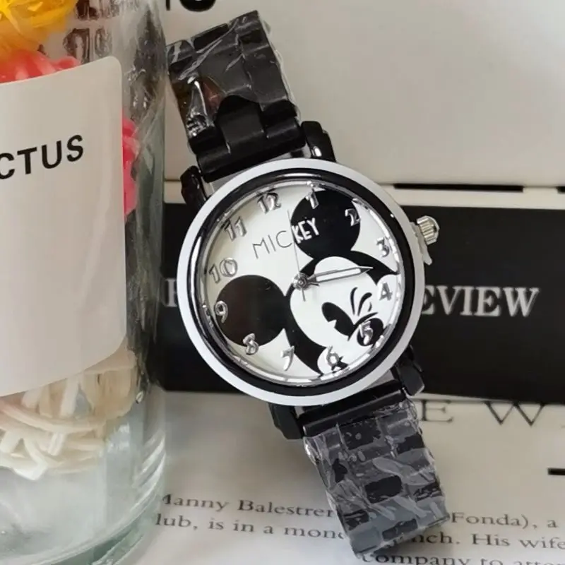 Jam Tangan Anak-anak Disney Micky Tali Plastik Penunjuk Jam Tangan Kuarsa Bercahaya Figur Anime Jam Tangan Hadiah Ulang Tahun Anak