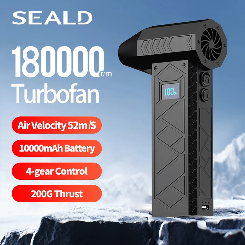 180000 RPM Mini dmuchawa powietrza ręczny elektryczny wentylator turbo Jet bezszczotkowy silnik brutalna dmuchawa prędkość wiatru 52 m/s