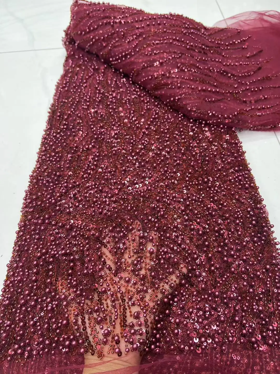 Модная французская сетчатая вышивка бисером, кружевная ткань для жениха с блестками, африканская нигерийская ткань для свадебного платья, женское шитье