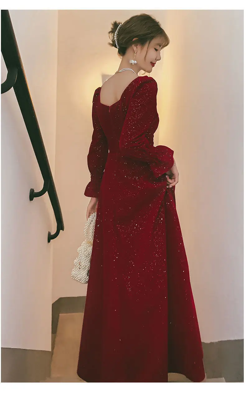 Toast attire for the bride 2024 new spring red party can be worn for small weddings, engagements, and doorstep dresses