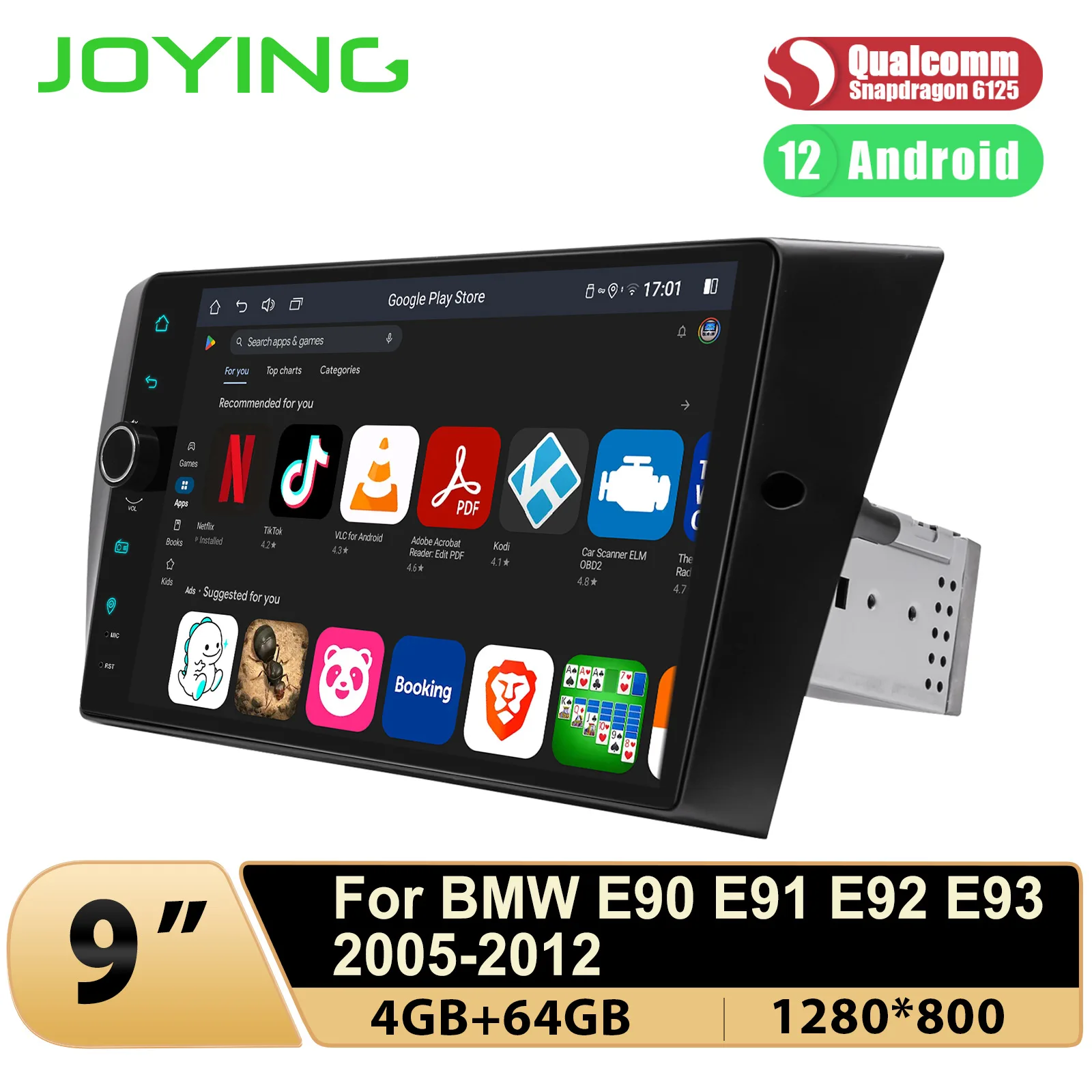 Joying 9 Inch Plug And Play Android 12.0 Autoradio Mediaspeler Gps Navigatie Voor Bmw E90 E91 E92 E93 Met Carplay Hdmi