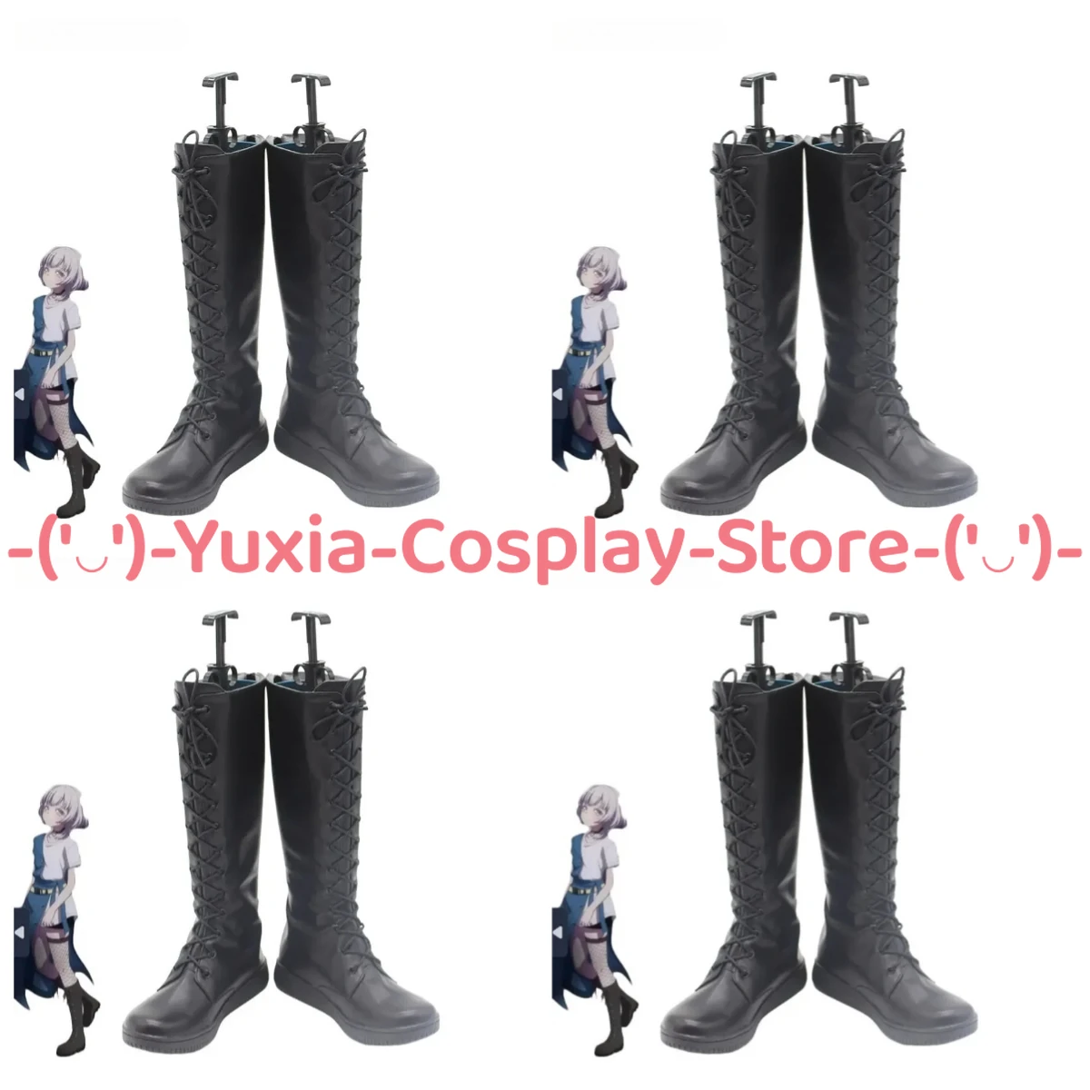 Yuxiacosplay! BanG Dream! Kaname Rana Cosplay Shoes Anime Game Character Prop PU Leather Boots Halloween Carnival Party Costume