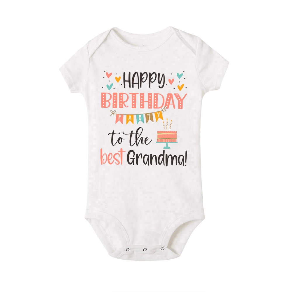 Happy Birthday To The Best Grandpa & Grandma Baby Bodysuit Grandparents Birthday Party Baby Outfit Infant Jumpsuit Best Gifts