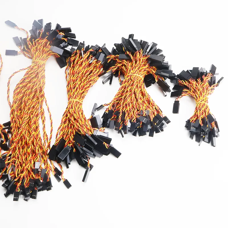 5pcs/lot 10/ 15/ 20/ 30/ 50/ 100cm 30Core Servo Extension Cable for Futaba JR Anti-interference Servo for RC Helicopter Part DIY