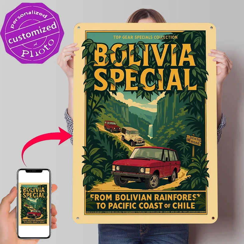 Bolivia Special Poster Retro 3D Printed Metal Signs Customized Wall Hanging Gift for Home Decoration Aesthetic Decor Luxury Art