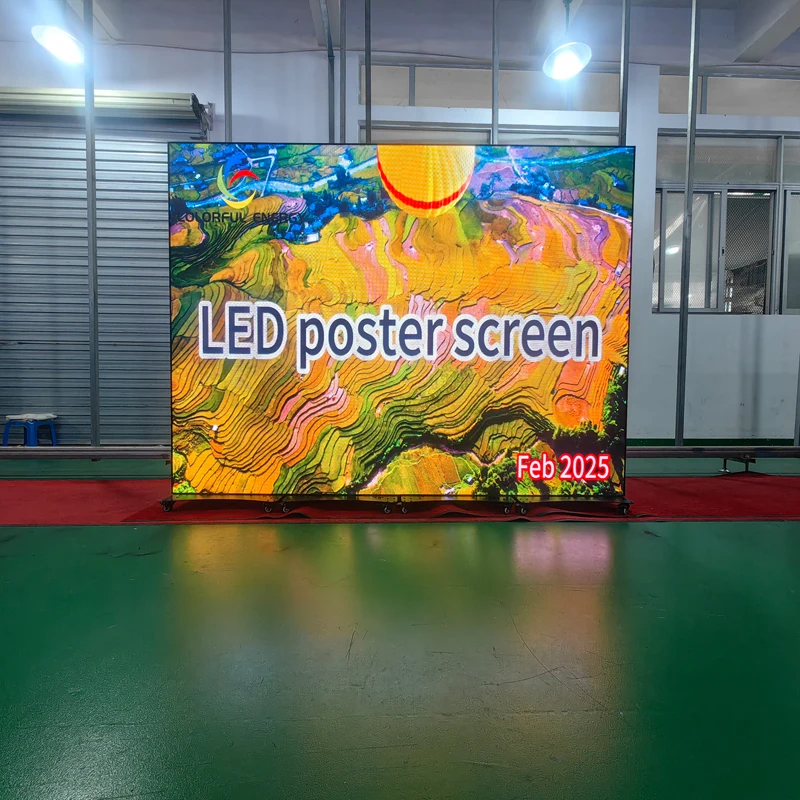2025 Ultra-Thin P2 P2.5 LED Poster Screen Floor Stand for Retail Store Education Shopping Mall Subway Advertising Display Media