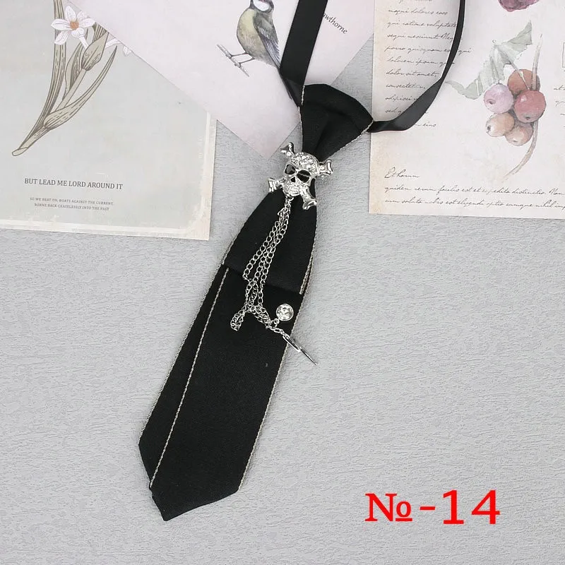Handgemachte schwarze Band Krawatte Kristall Strass Schmuck Männer Shirts heiße neue Mädchen Jungen Kragen Krawatten Schuluniform Frauen Krawatte – Detail 15