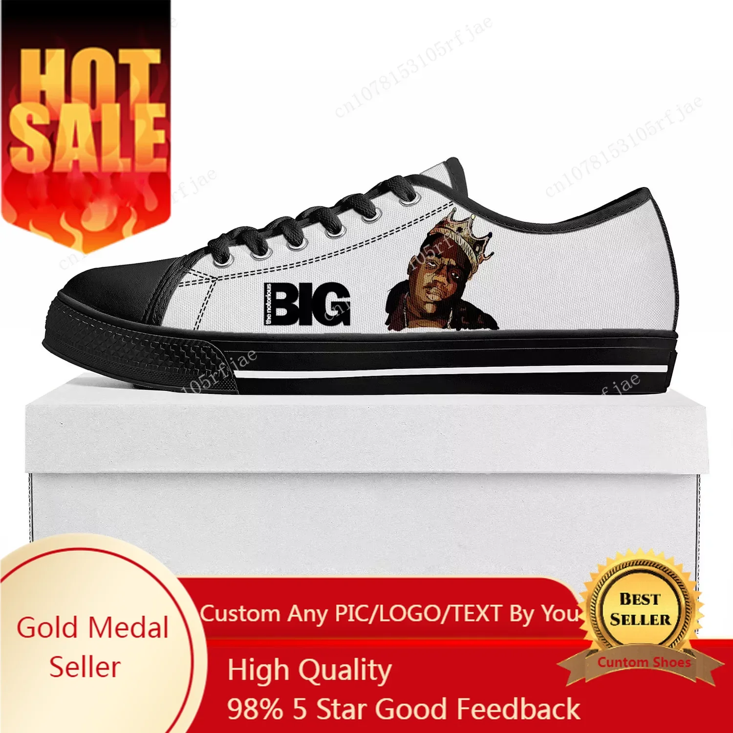 

The Notorious B.I.G Rapper Trends Low Top Sneakers Mens Womens Teenager Canvas Sneaker Couple Shoes Custom Shoe