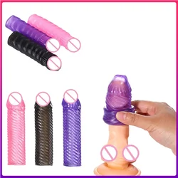 Reusable Silicon Penis Extender And Spike Dotted Adult Sex For Men Dildo Penis Condom Pump Sleeve Cocks Erotic Sex Toys Shop