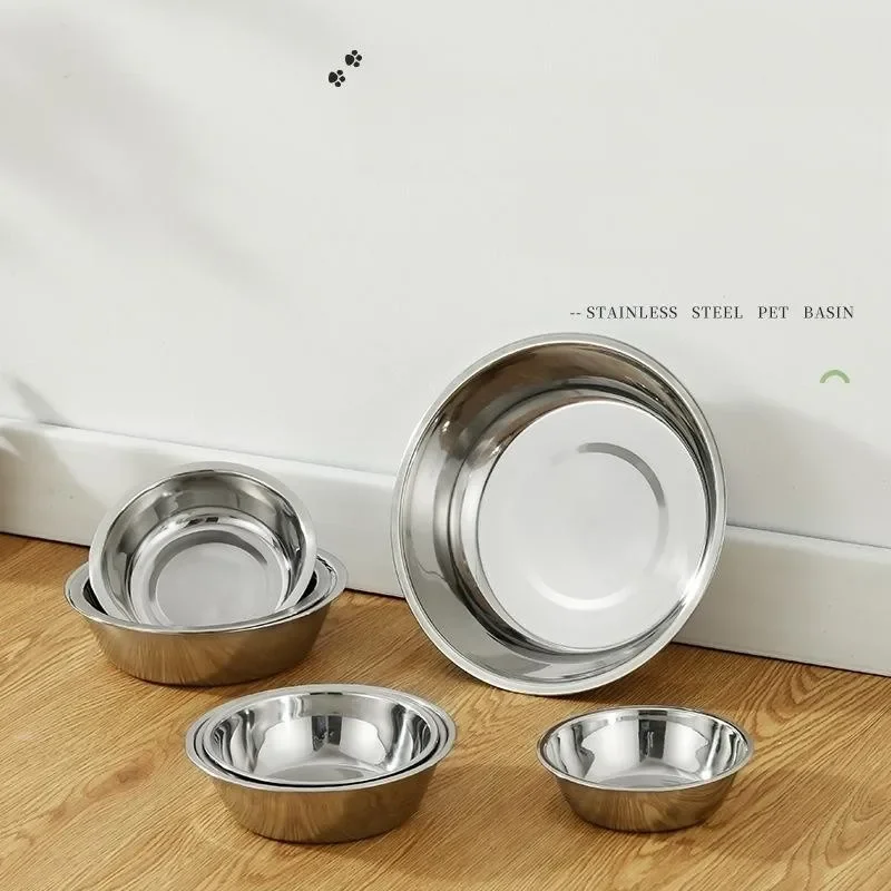 Large Capacity Dog Bowl Stainless Steel Anti Fall Durable Pet Feeding Bowl for Small Medium Large Dogs Universal Food Bowl