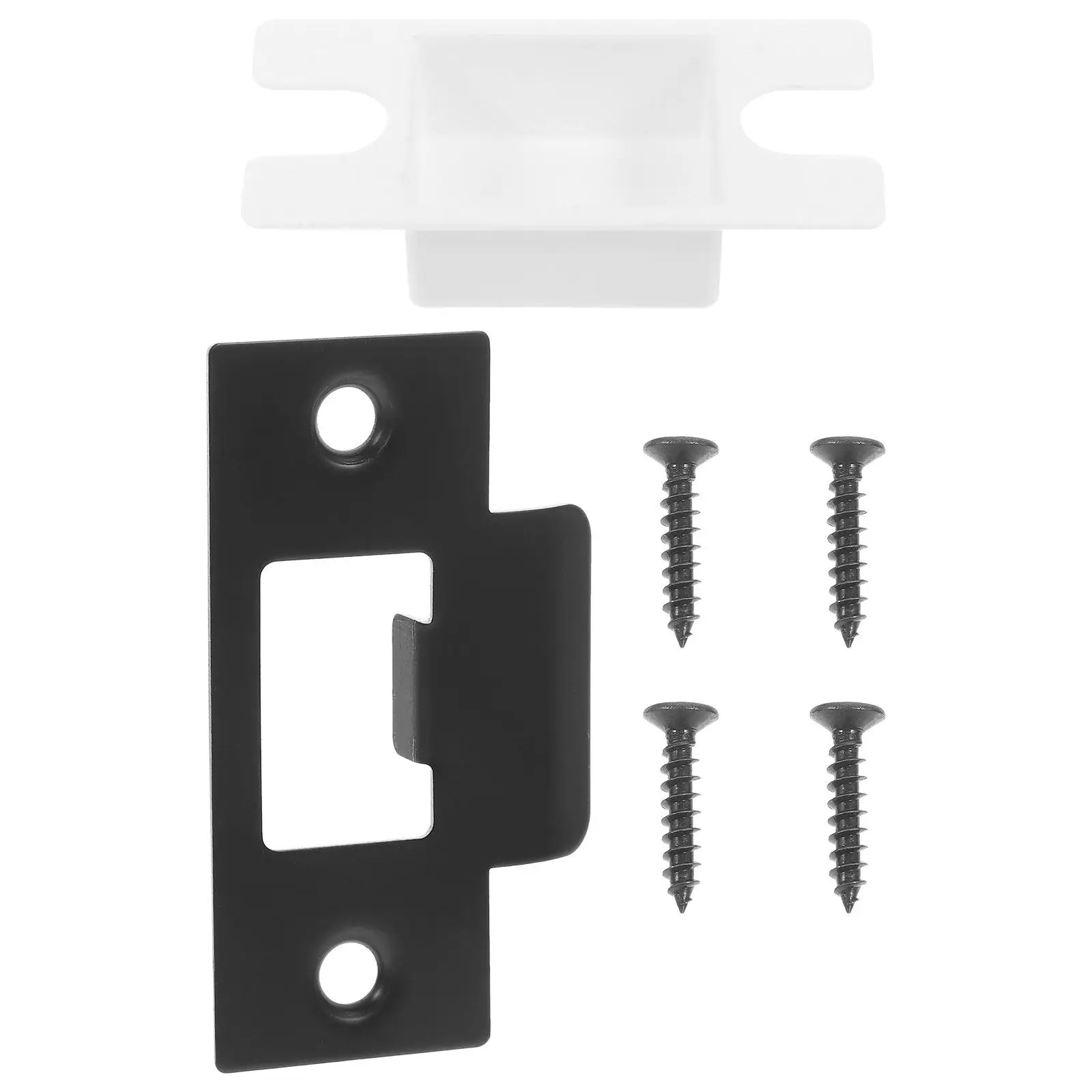 Black Metal T-Shape Door Strike Plate Set for Interior & Exterior Doors – Smooth Locking Reinforcement Kit
