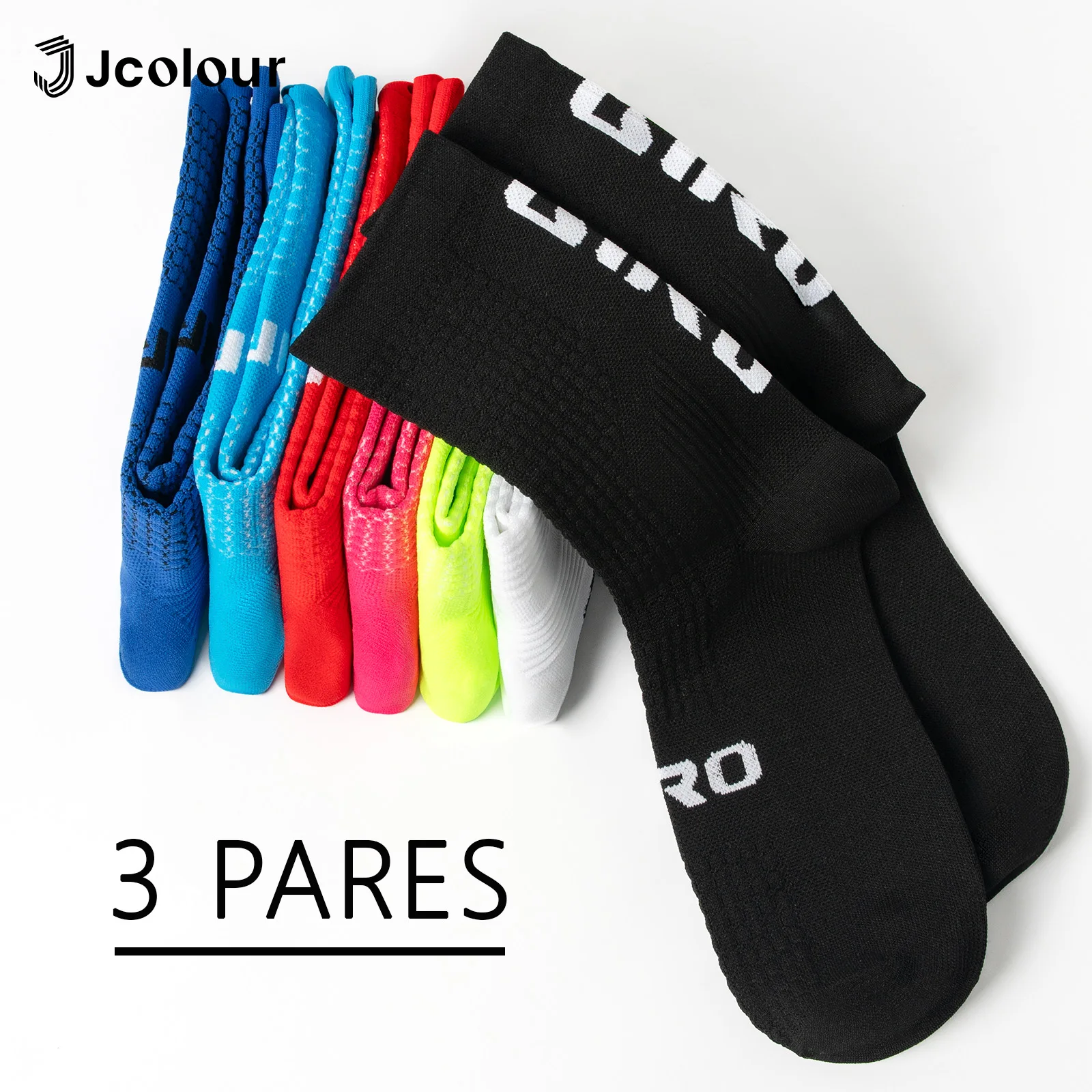 3 Pairs, Breathable Cycling Socks, Non-Slip Yoga Socks, Outdoor Running Socks, Polyester Socks