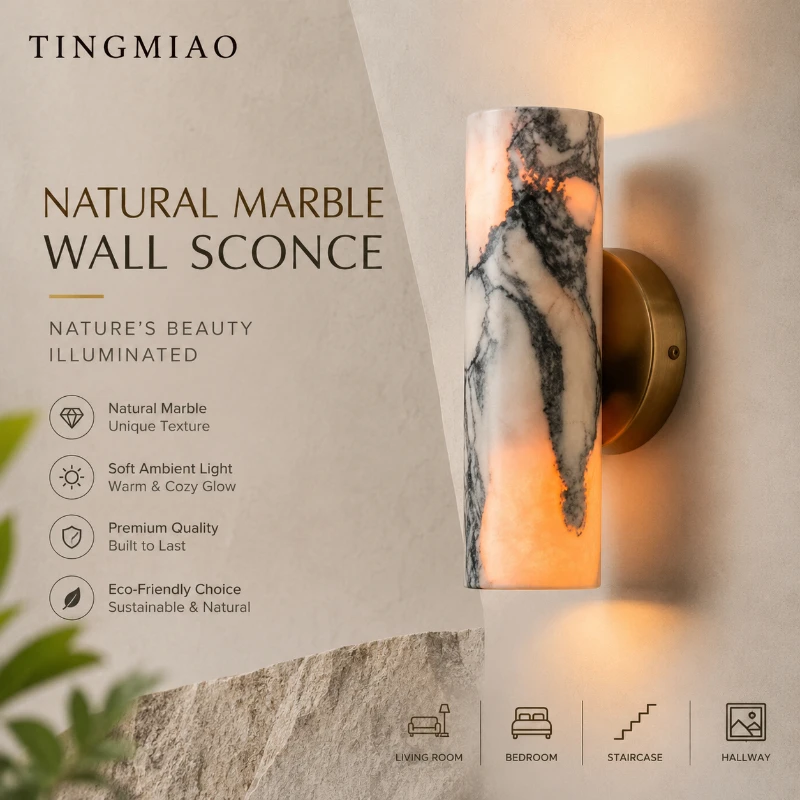 Nordic Cloudstone Lamps Bedside Living Room Italian Style Natural Stone Marble Light Luxury Home Decoration Modern Wall Lights