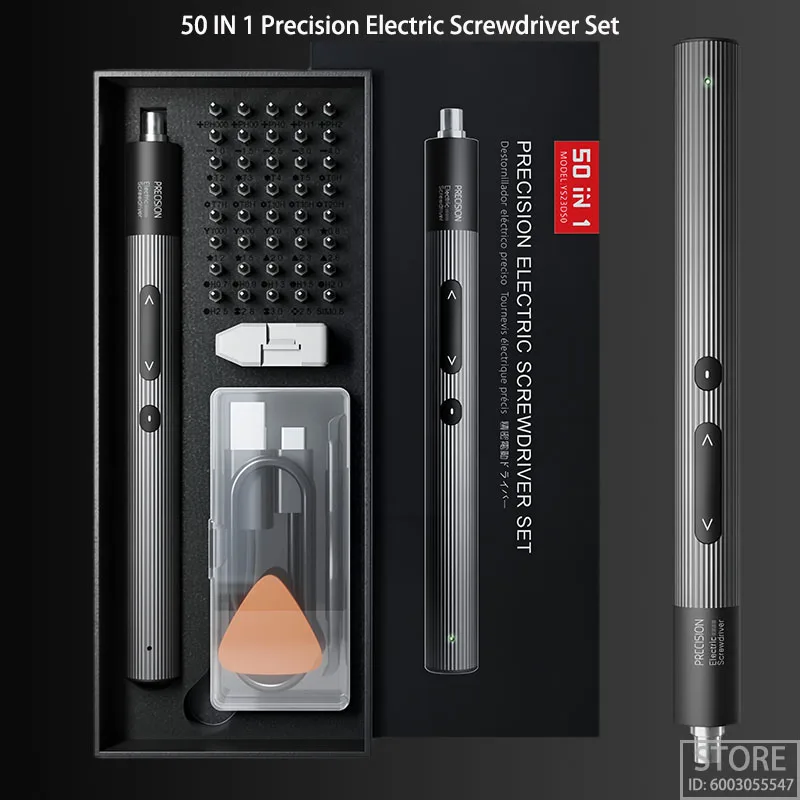 

50 in 1 Multifunctional Precision Electric Screwdriver Set High Capacity Rechargeable Battery Strong Torque Electric Screwdriver