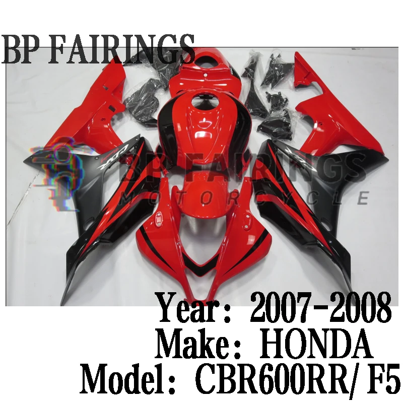 ABS MOTORCYCLE Fairings Kit fit For Honda CBR600RR2007 2008 CBR600 RR 07 08 Bodywork F5 2007 2008 Full fairing kits Red Black