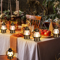 Premium 24Pcs Gold Electronic Candle Lantern Light Flameless LED Oil Lamp Mini Candle Light Hanging Lantern Christmas Home Deco