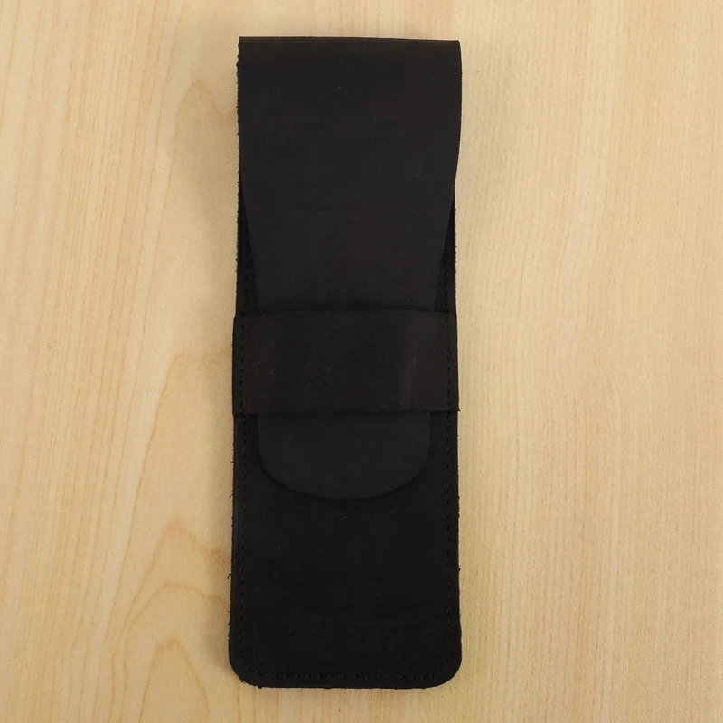 กระเป๋าเก็บดินสอหนังทำด้วยมือ2X กระเป๋าใส่ปากกาหมึกซึมหนังวัวอุปกรณ์เสริมย้อนยุควินเทจสำหรับการเดินทางวารสาร B