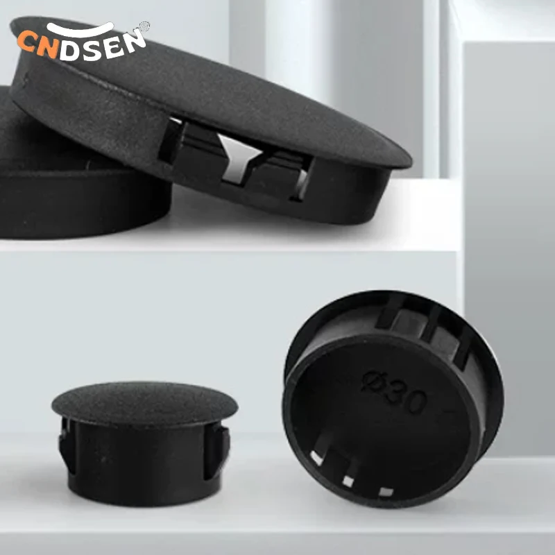 Black Plastic Snap on Hole Plug Bore 5~50mm Furniture Door Window Pipe Bungs Covers Nylon Anti-theft Door Cover Plugs