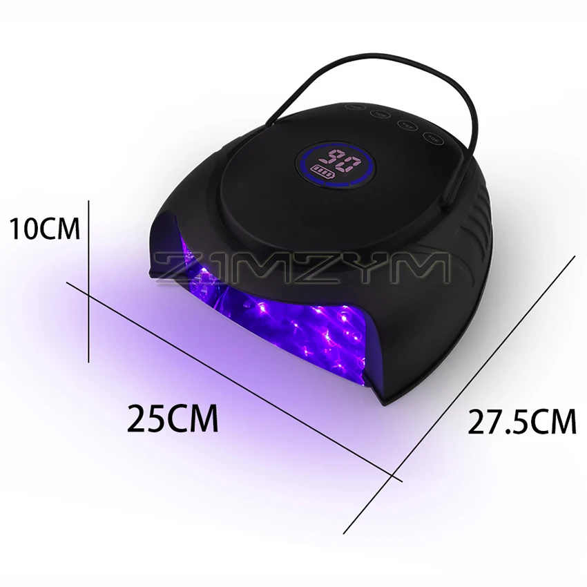64W Rechargeable Nail Dryer Professional LED/UV Light Nail Machine Nail Lamp with Timing Function Nail Art Tool