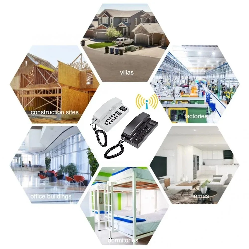 Interkom nirkabel telepon rumah nirkabel 2.4Ghz untuk interkom jarak jauh kantor rumah, panggilan multi-ruangan, aman dan jernih