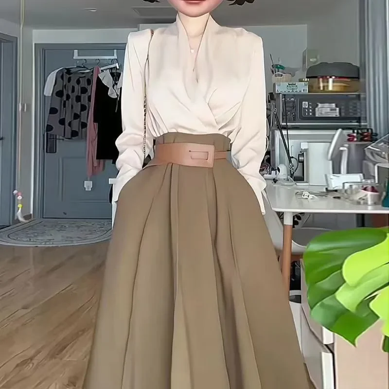 

2026 Spring Celebrity Mature Temperament Professional Skirt Two-piece Suit for Women