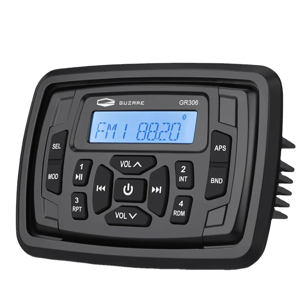 Marine Radio Waterproof Stereo Audio FM Receiver MP3 Player For Polaris Ranger UTV ATV RV SPA Yacht Motorcycle